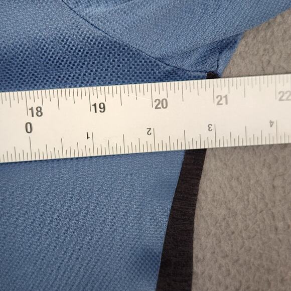 On Running Shirt Mens Large Blue Gray Performance Ventilated Quick Dry Tee Mesh - Picture 3 of 10